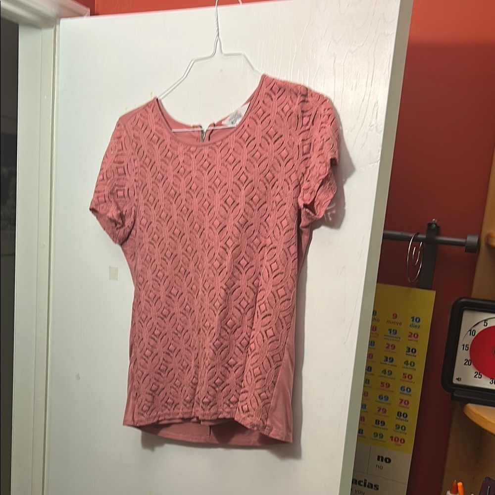 Pink Textured Women's Top
